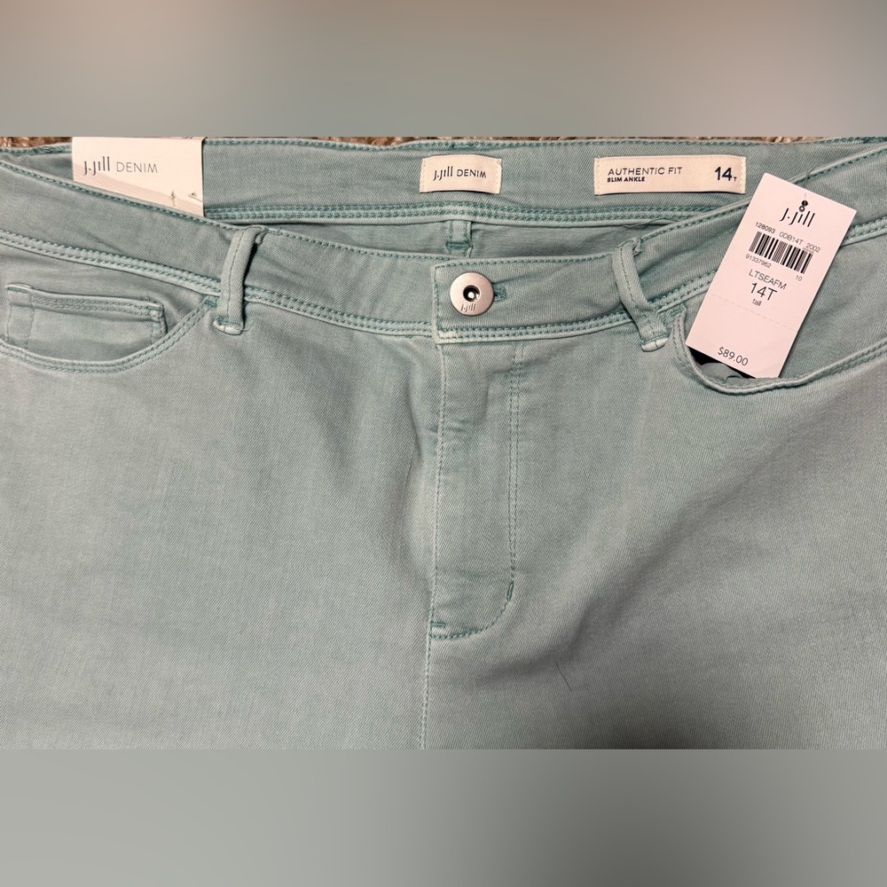 NWT J. Jill Seafoam Authentic fit ankle Pants - Picture 3 of 5